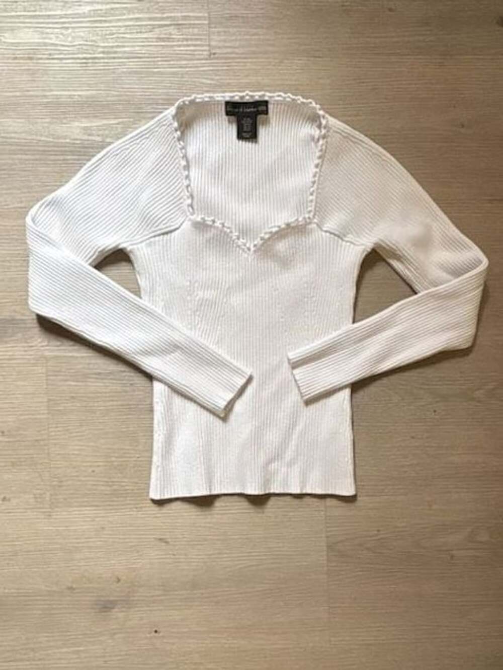 House of Harlow 1960 Revolve Kora Ribbed Knit Long Sleeve Top Size XS White